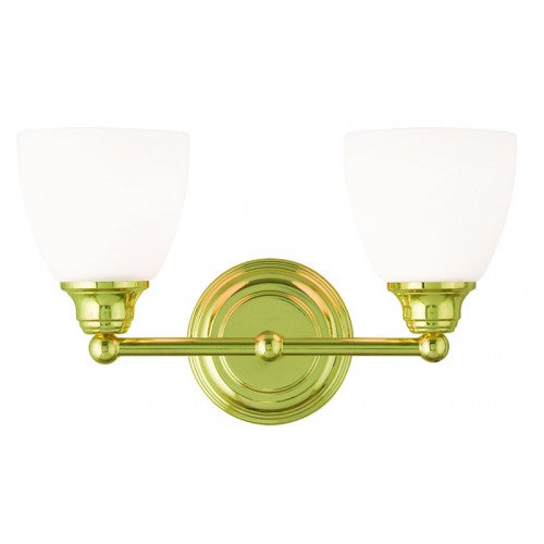 Antique Hardware 2 Light Polished Brass Bath Light Wall Sconce