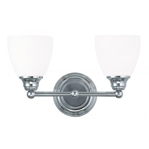 Antique Hardware 2 Light Polished Chrome Bath Light Wall Sconce