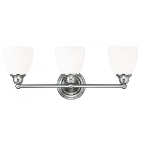 Antique Hardware 3 Light Brushed Nickel Bath Light Wall Sconce