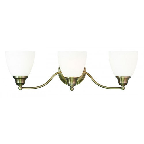 Antique Hardware 3 Light Antique Brass Bath Light Wall Sconce