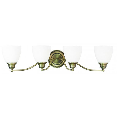 Antique Hardware 4 Light Antique Brass Bath Light Wall Sconce