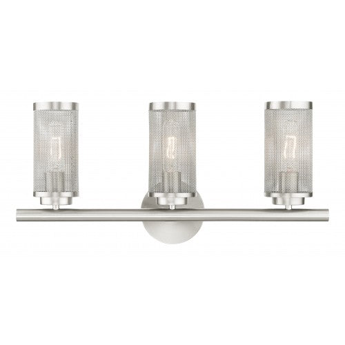 Antique Hardware 3 Light Brushed Nickel Bath Vanity Wall Sconce