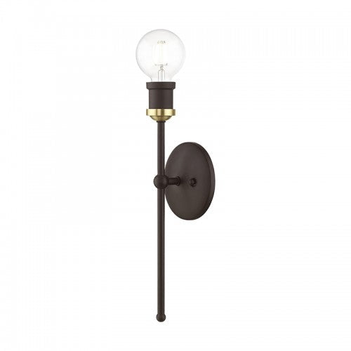 Antique Hardware 1 Light Bronze with Antique Brass Accents ADA Single Sconce Wall Sconce