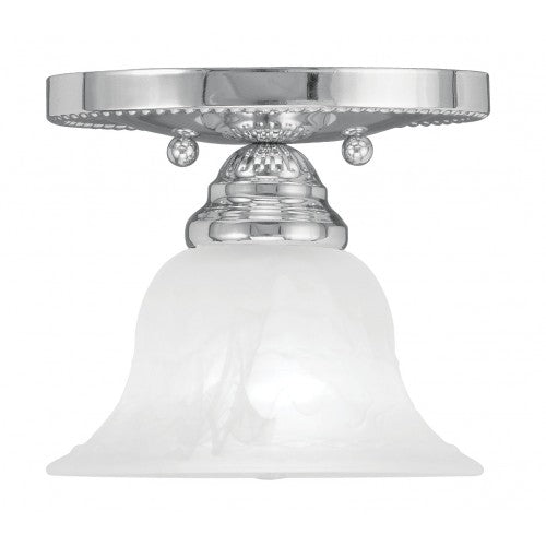 Antique Hardware 1 Light Polished Chrome Ceiling Mount Semi Flush