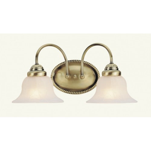 Antique Hardware 2 Light Antique Brass Bath Light Wall Sconce