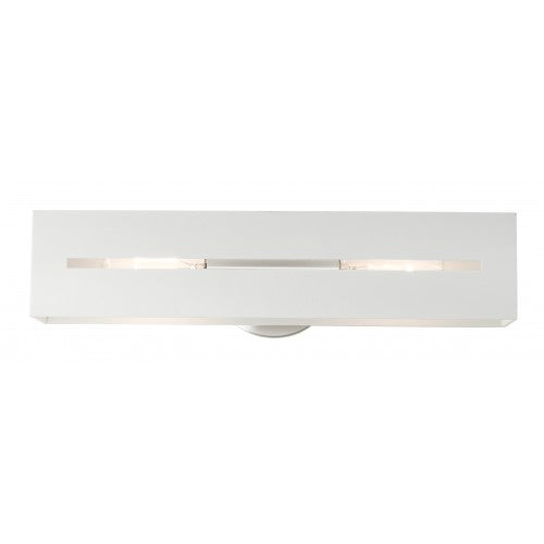 Antique Hardware 2 Light Textured White with Brushed Nickel Finish Accents ADA Vanity Sconce Wall Sconce