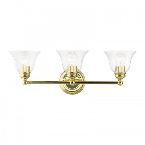 Antique Hardware 3 Light Polished Brass Vanity Sconce Wall Sconce