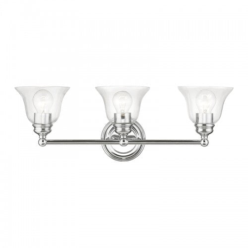 Antique Hardware 3 Light Polished Chrome Vanity Sconce Wall Sconce