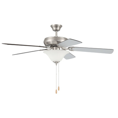 52" Decorator's Choice 2 Light in Brushed Polished Nickel w/ Brushed Nickel/Walnut Blades