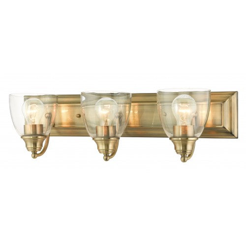 Antique Hardware 3 Light Antique Brass Vanity Sconce Wall Sconce