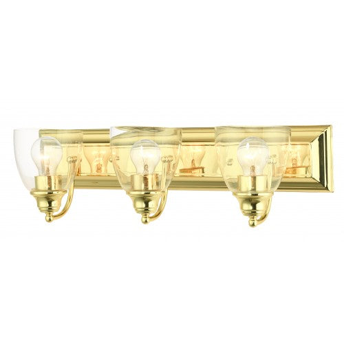 Antique Hardware 3 Light Polished Brass Vanity Sconce Wall Sconce