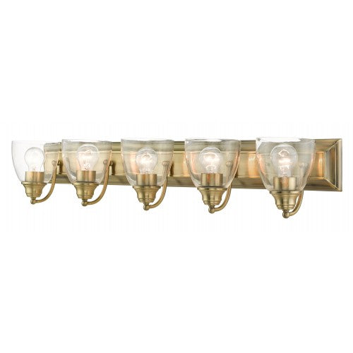 Antique Hardware 5 Light Antique Brass Vanity Sconce Wall Sconce