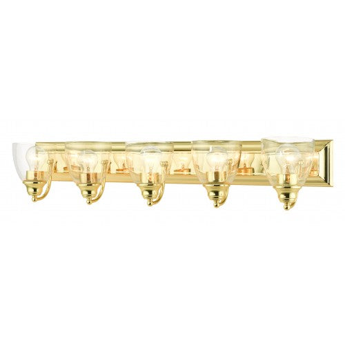 Antique Hardware 5 Light Polished Brass Vanity Sconce Wall Sconce