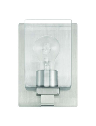 ##Antique Hardware## McClane 1 Light Wall Sconce in Brushed Polished Nickel