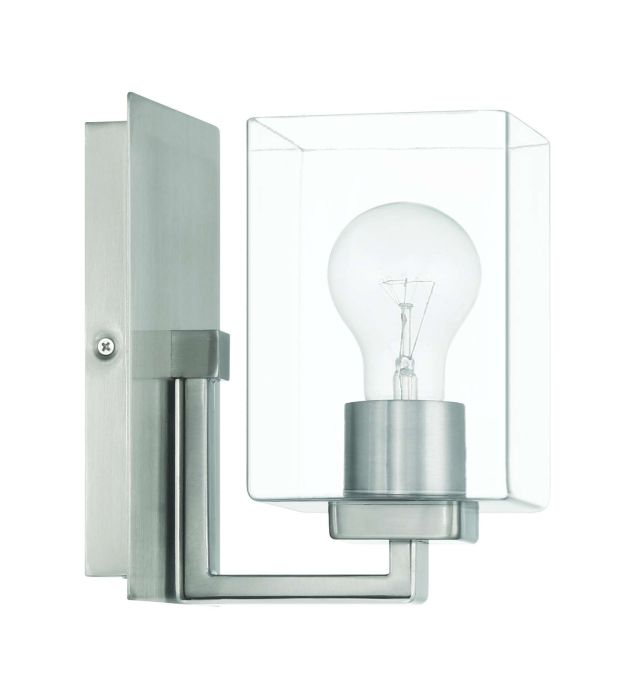 ##Antique Hardware## McClane 1 Light Wall Sconce in Brushed Polished Nickel