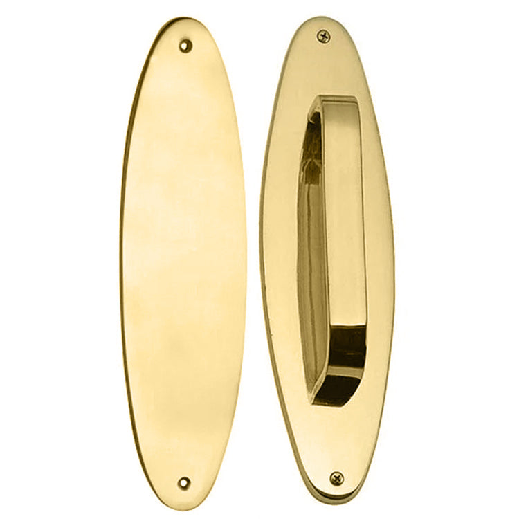 Antique Hardware 11 Inch Solid Brass Oval Push and Pull Plate Set Polished Brass Finish DOOR PUSH AND PULL