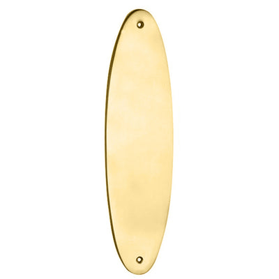 ##Antique Hardware## Open Box Sale Item 11 Inch Solid Brass Traditional Oval Push Plate (Polished Brass Finish)