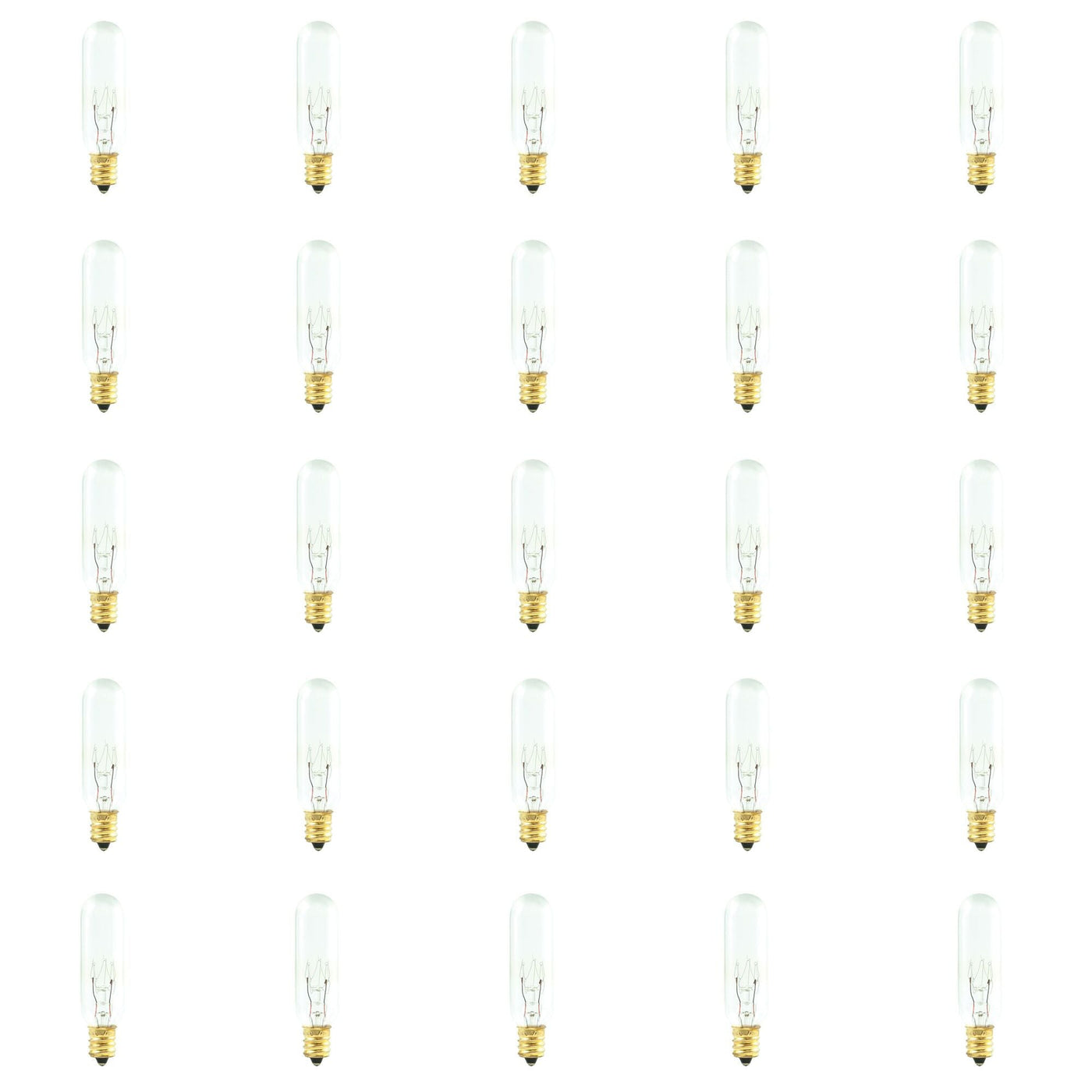 Antique Hardware 15W T6 Tubular Clear E12 130V-25PK Bulb