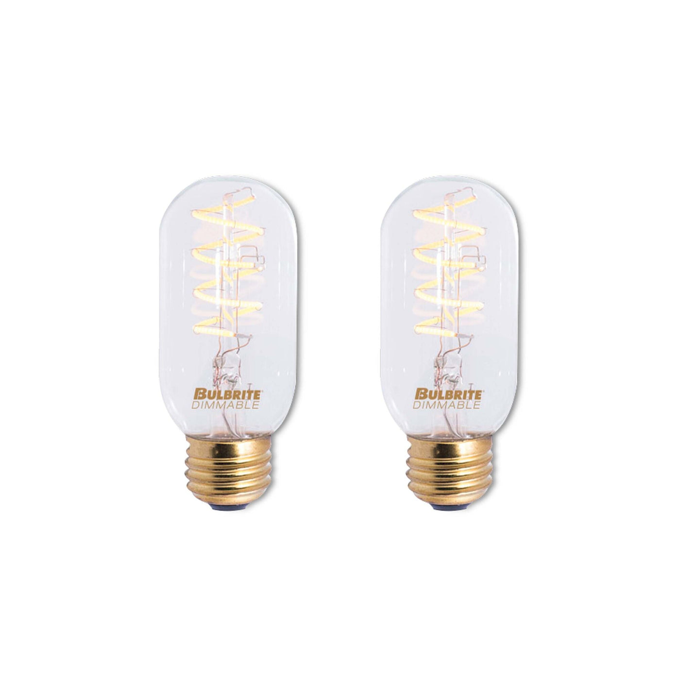 Antique Hardware 4W LED T14 2200K Curved Filament Nostalgic SPIRAL-2PK Bulb