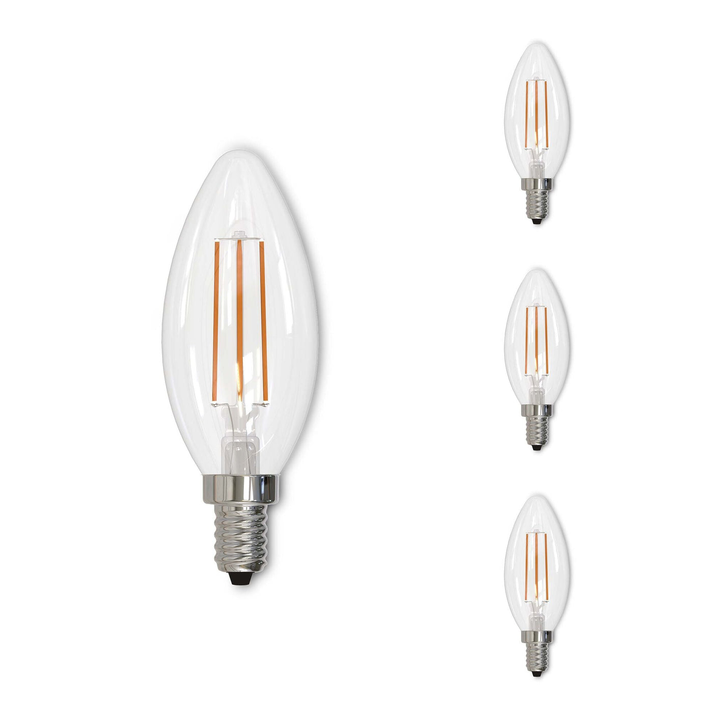 Antique Hardware 2.5W LED B11 2700K Filament E12 Fully Compatible DIMMING-4PK Bulb