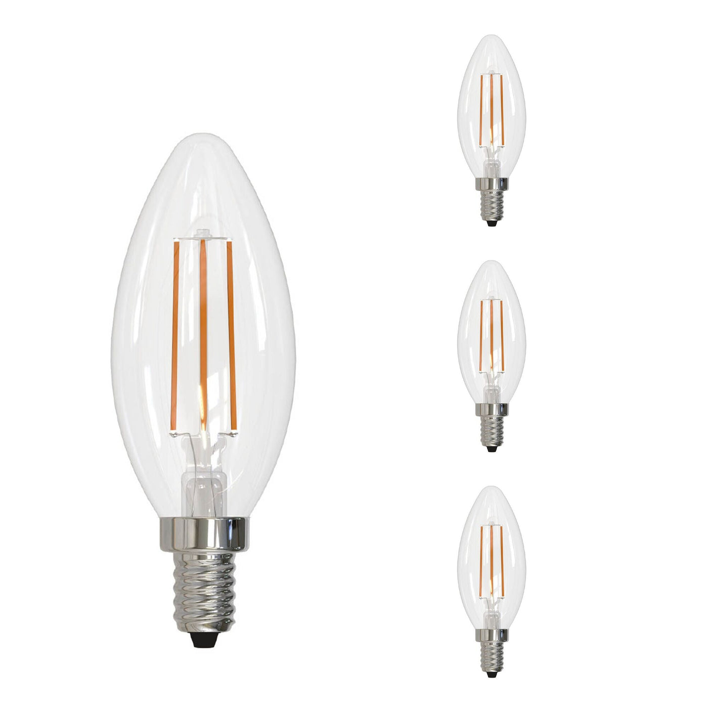 ##Antique Hardware## 4W LED B11 3000K Filament E12 Fully Compatible Dimming JA8-4PK