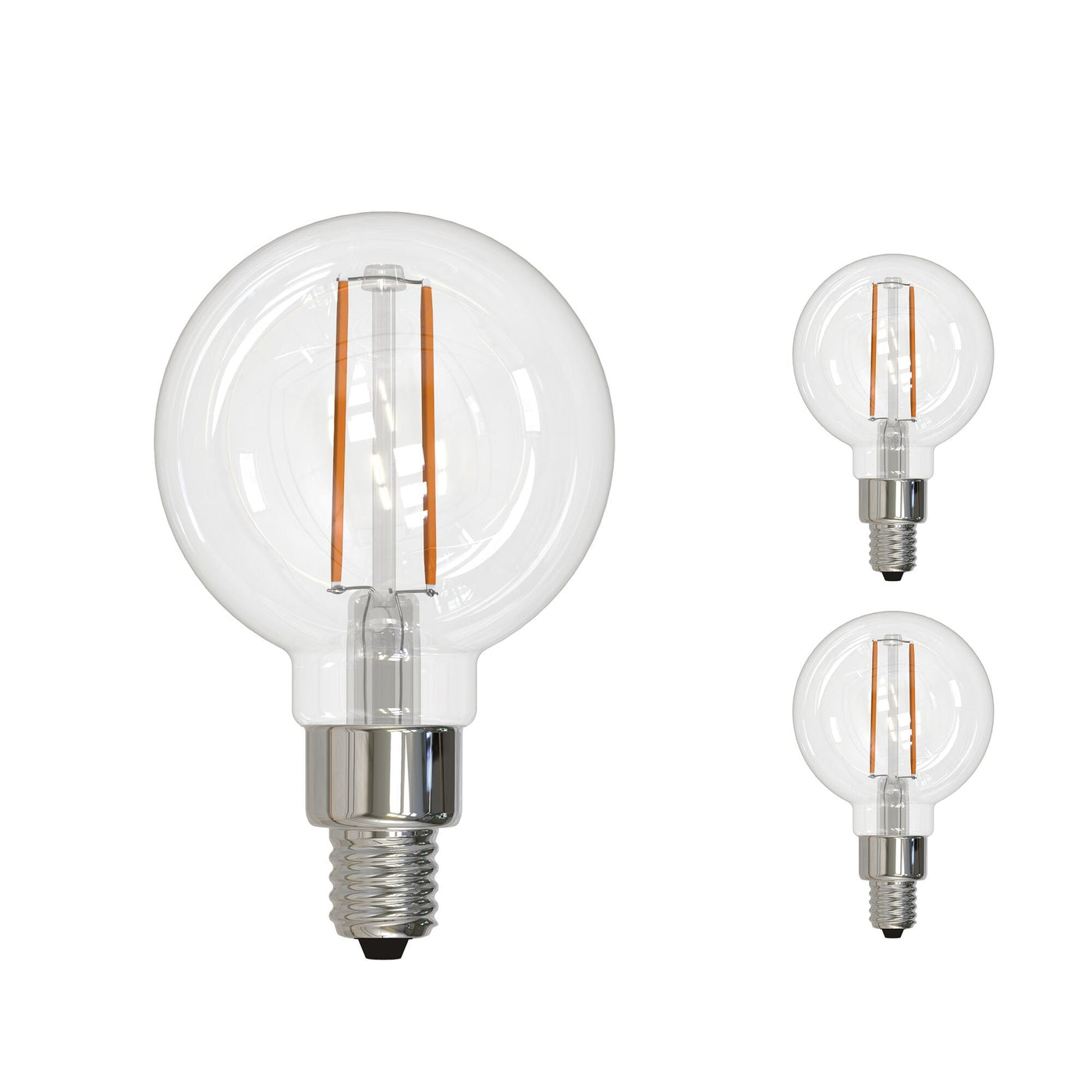 Antique Hardware 4.5W LED G16 2700K Filament E12 120V Fully Compatible DIMMING-3PK Bulb