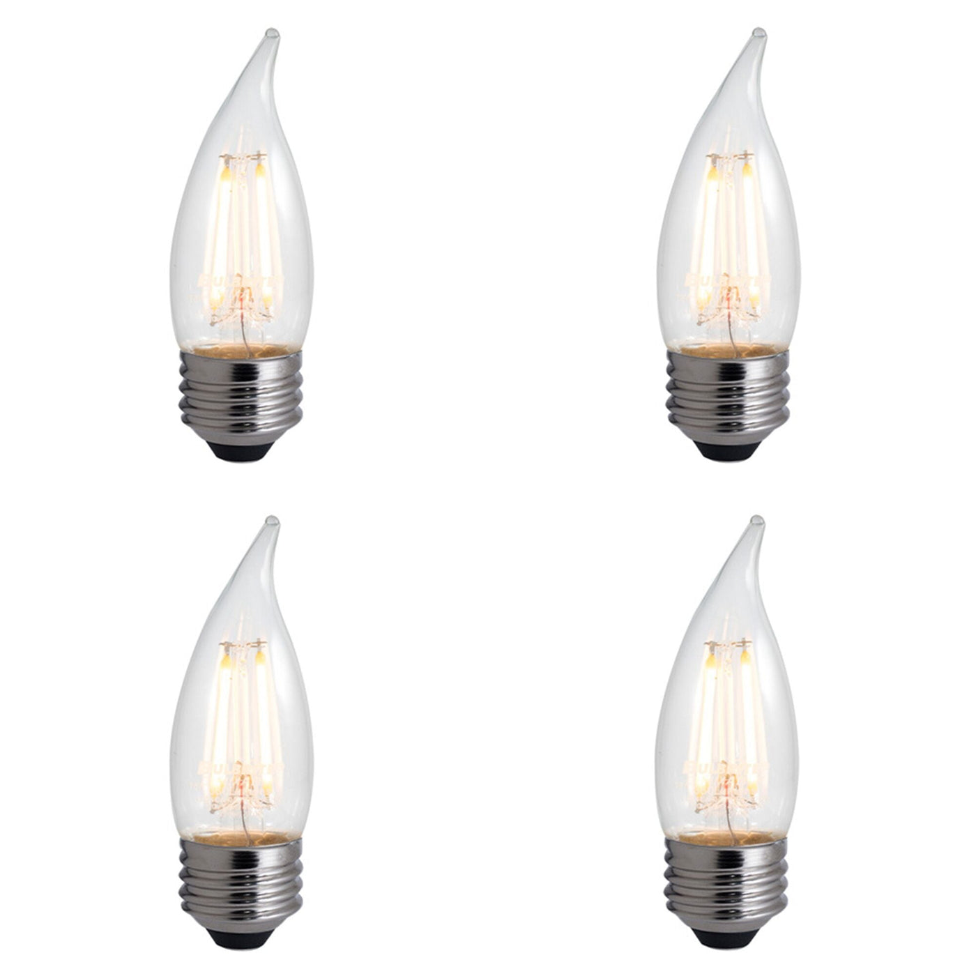 Antique Hardware 4.5W LED CA10 2700K Filament E26 Fully Compatible DIMMING-4PK Bulb