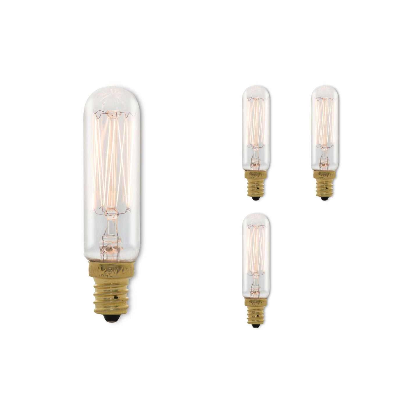 Antique Hardware 25W T6 Clear Thread E12 120V-4PK Bulb