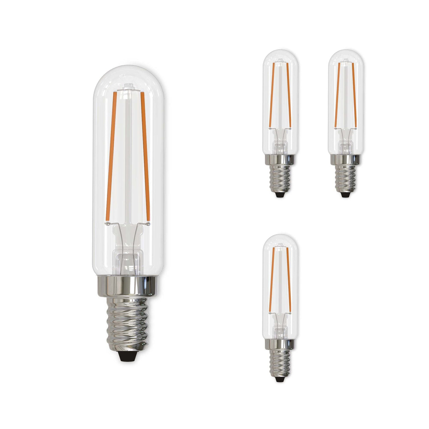 ##Antique Hardware## 2.5W LED T6 3000K Filament E12 Clear Fully Compatible DIMMING-4PK