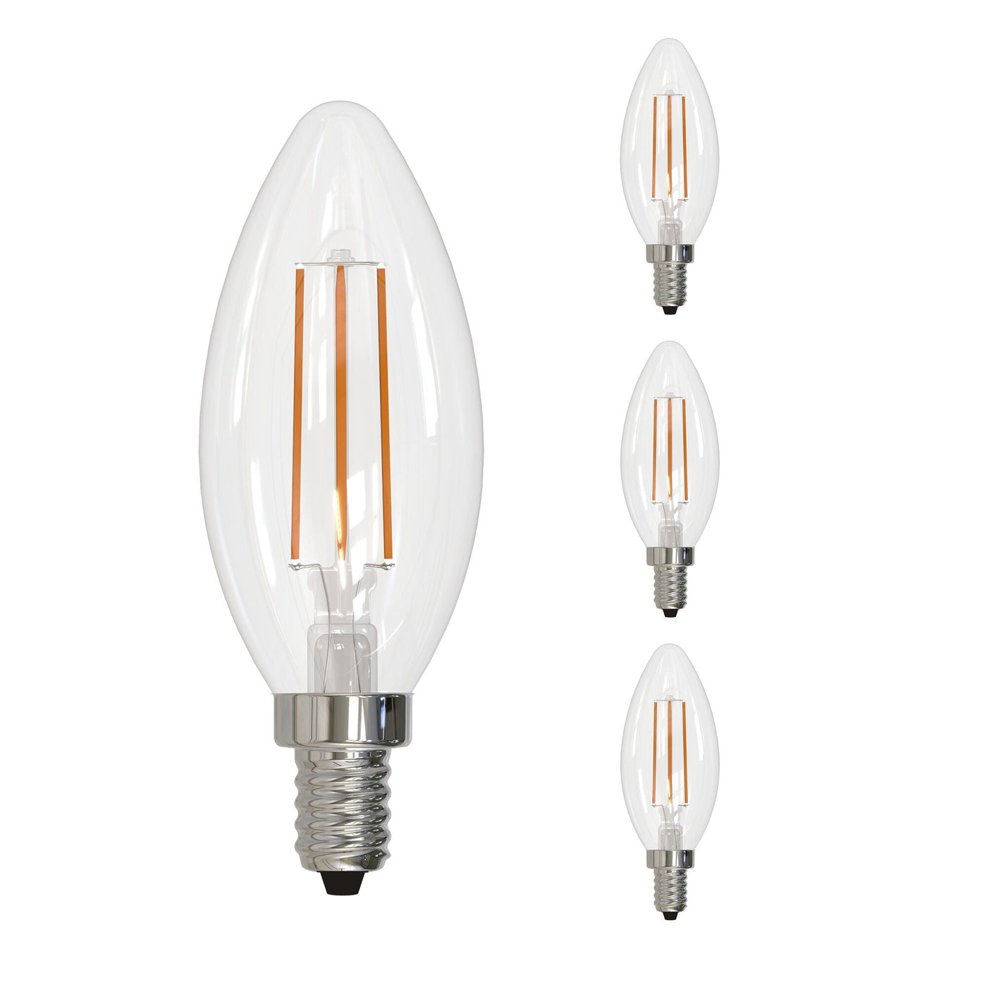 ##Antique Hardware## 60W Pack of 4 E12 Base Bulbs (Cool White Light)