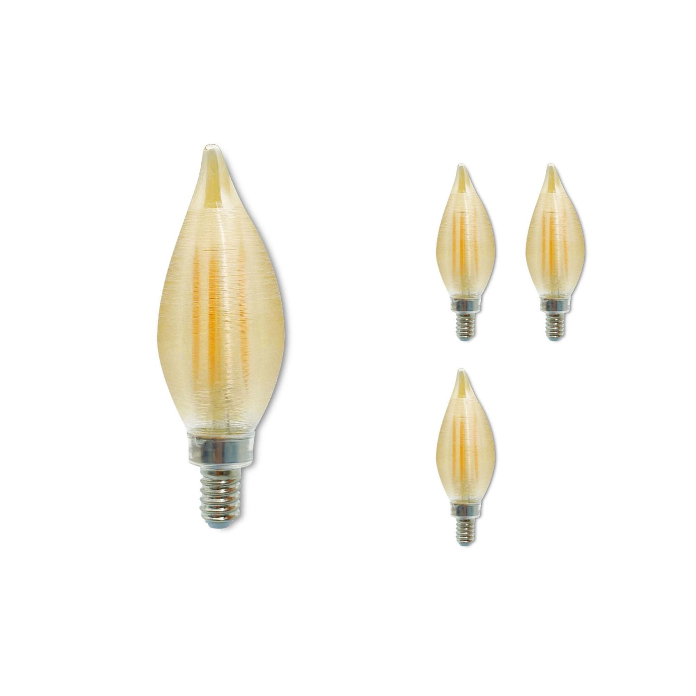 Antique Hardware 4W LED C11 2100K Filament E12 Amber Spunlite Fully Compatible Dimming - 4PK Bulb