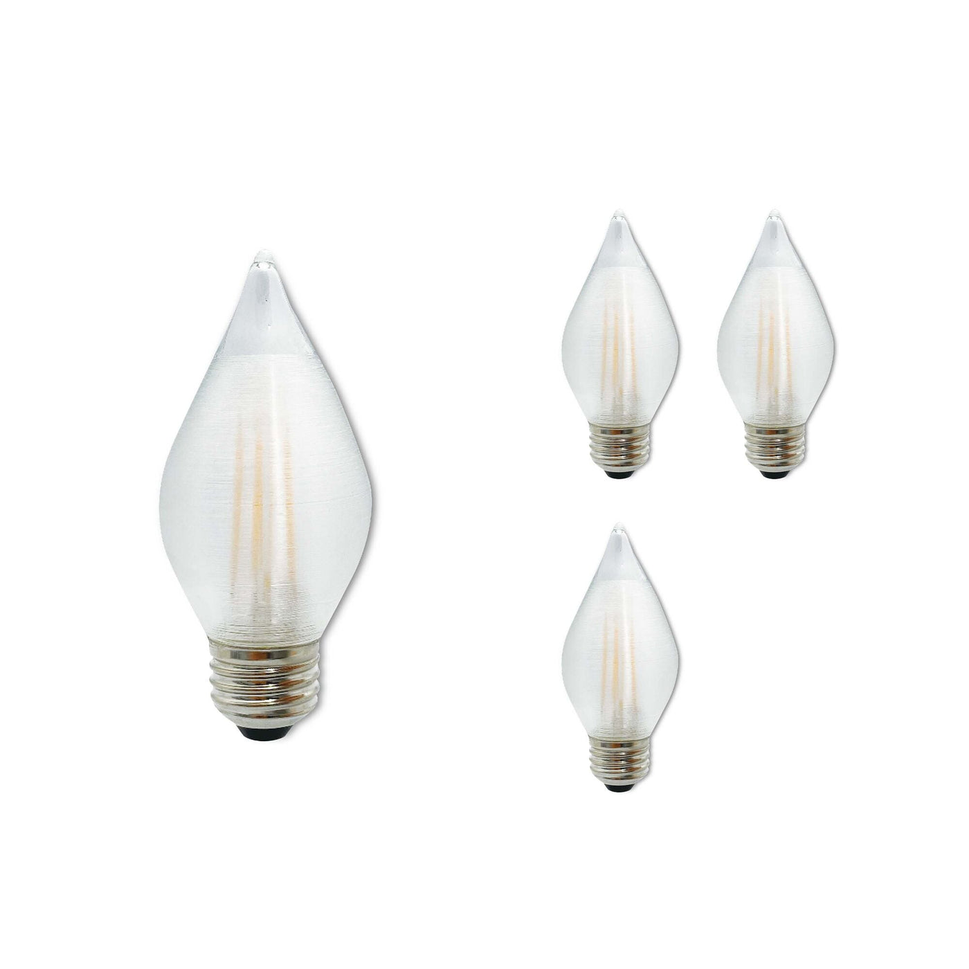 Antique Hardware 4W LED C15 2700K Filament E26 Satin Spunlite Fully Compatible Dimming- 4PK Bulb