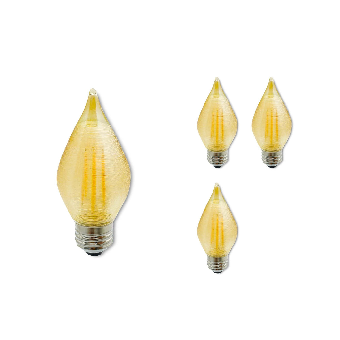 Antique Hardware 4W LED C15 2100K Filament E26 Amber Spunlite Fully Compatible Dimming - 4PK Bulb