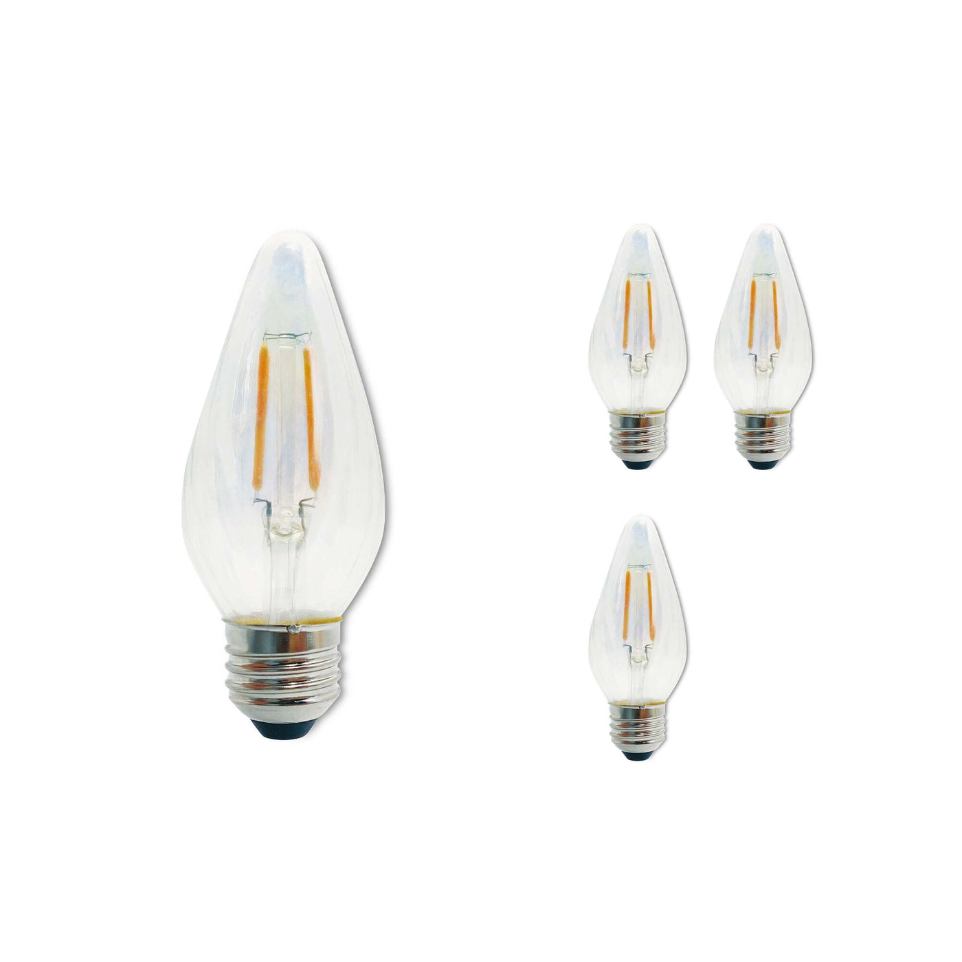 Antique Hardware 4W LED F15 2700K Filament E26 Fiesta Bulb Clear Iridescent Fully Compatible Dimming - 4PK Bulb