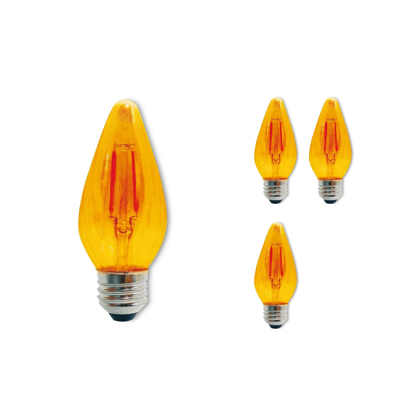 Antique Hardware 4W LED F15 2100K Filament E26 Fiesta Bulb Amber Fully Compatible Dimming - 4PK Bulb