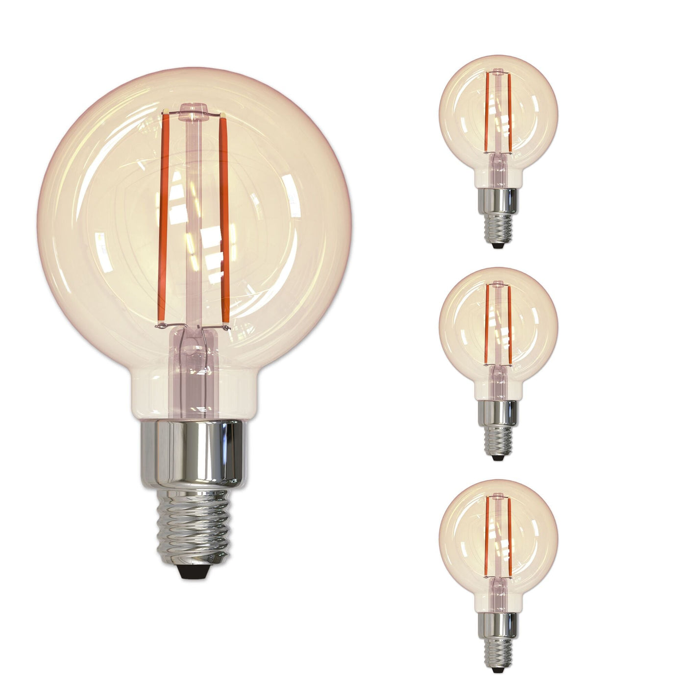 Antique Hardware 2.5W LED G16 2100K Filament Nostalgic E12 Fully Compatible DIMMING-4PK Bulb