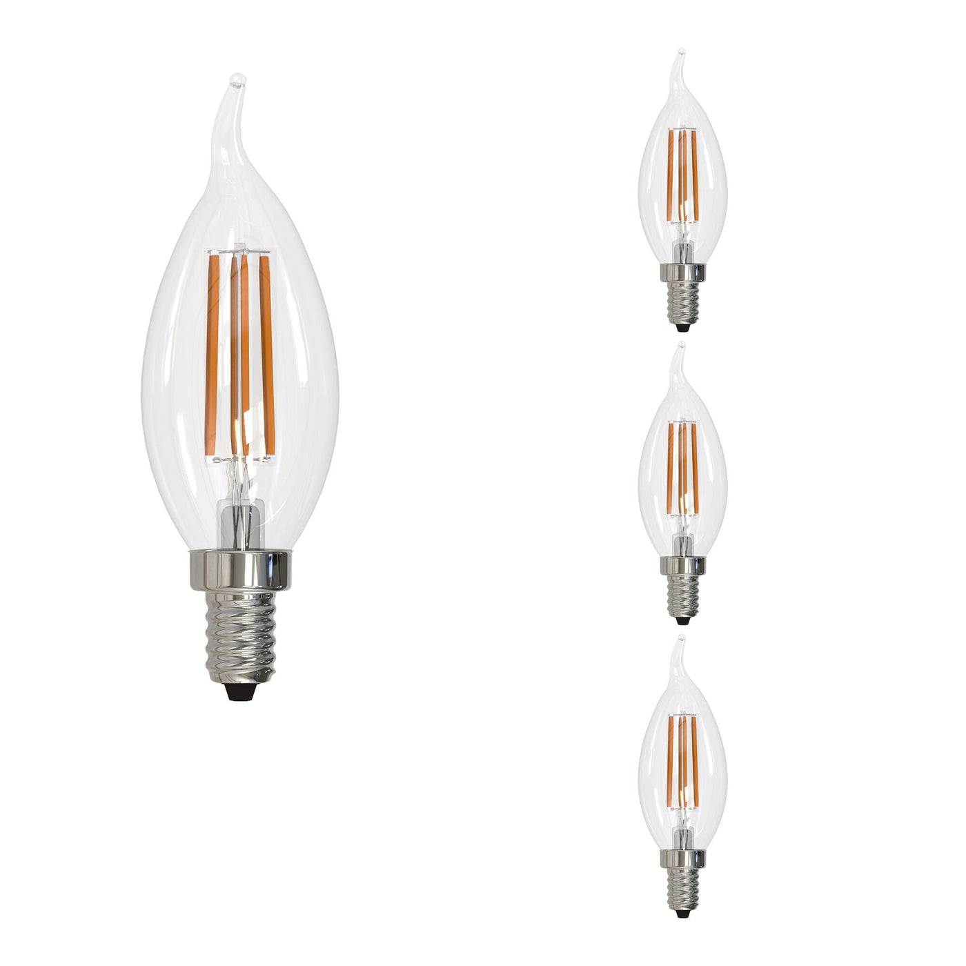 Antique Hardware 6W LED CA10 3000K Filament E12 CLEAR-4PK Bulb