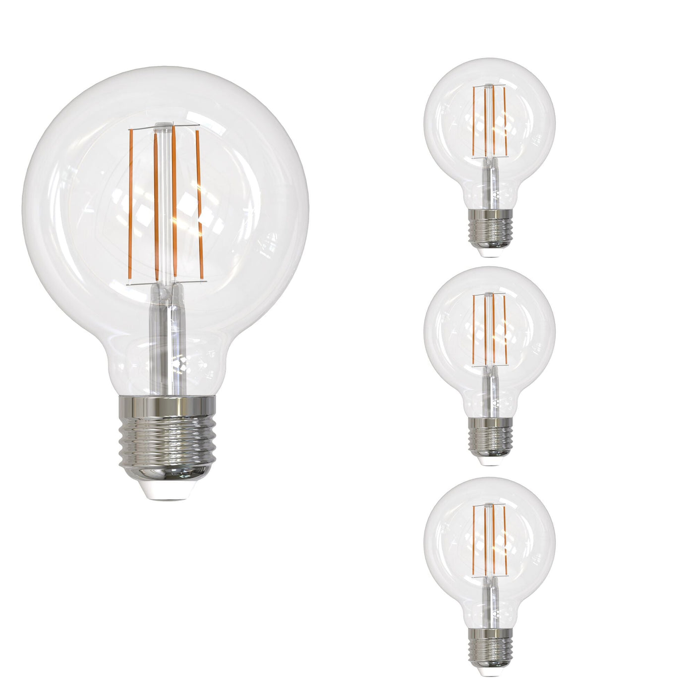 Antique Hardware 5W LED G25 3000K Filament E26 Fully Compatible Dimming JA8-4PK Bulb