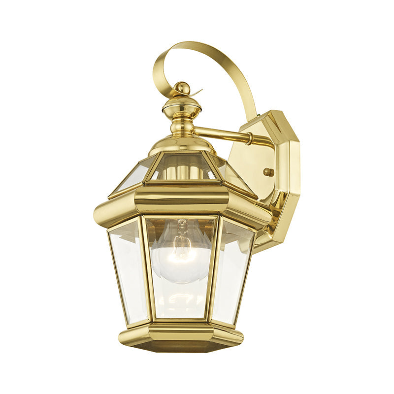 Antique Hardware 1 Light Polished Brass Outdoor Wall Lantern Exterior