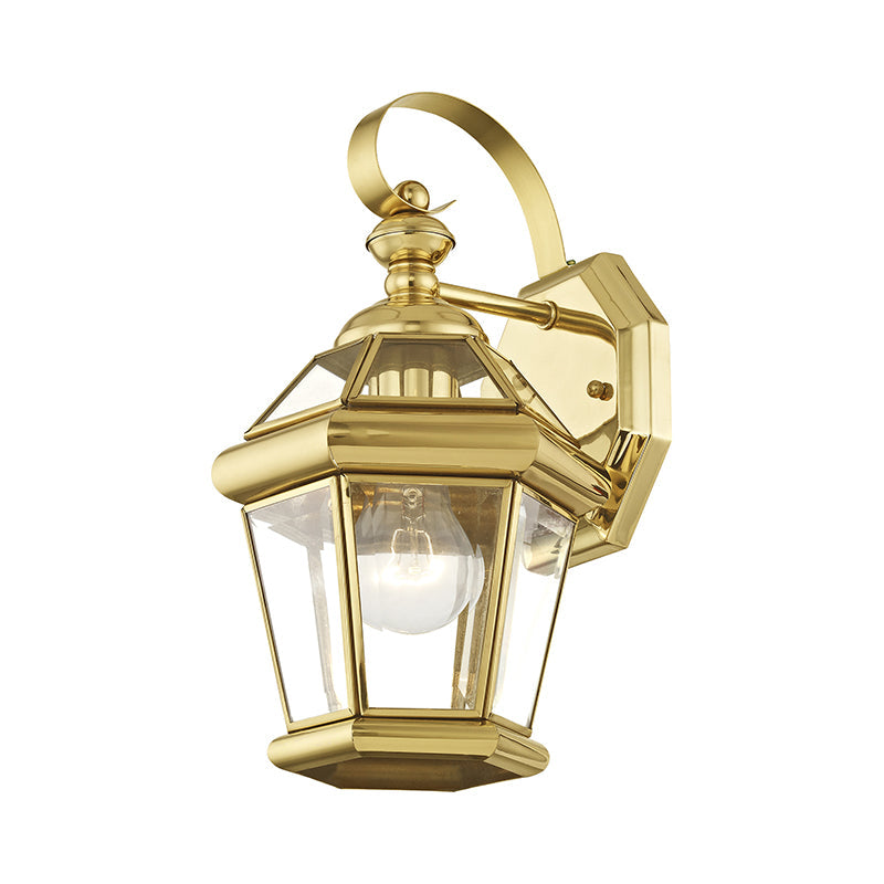 Antique Hardware 1 Light Polished Brass Outdoor Wall Lantern Exterior