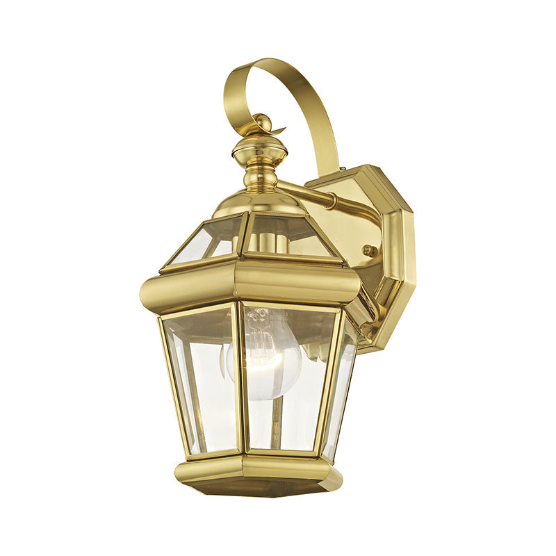 Antique Hardware 1 Light Polished Brass Outdoor Wall Lantern Exterior