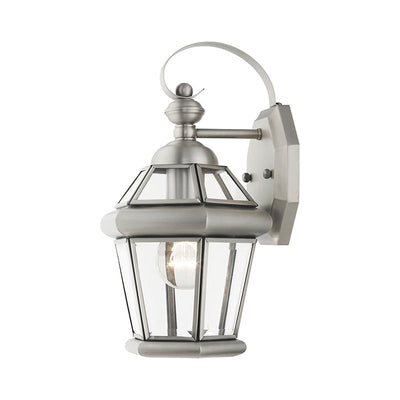 Antique Hardware 1 Light Brushed Nickel Outdoor Wall Lantern Exterior