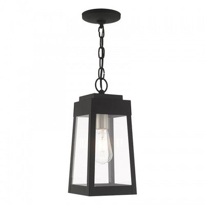 Antique Hardware 1 Light Black Outdoor Pendant Lantern Exterior