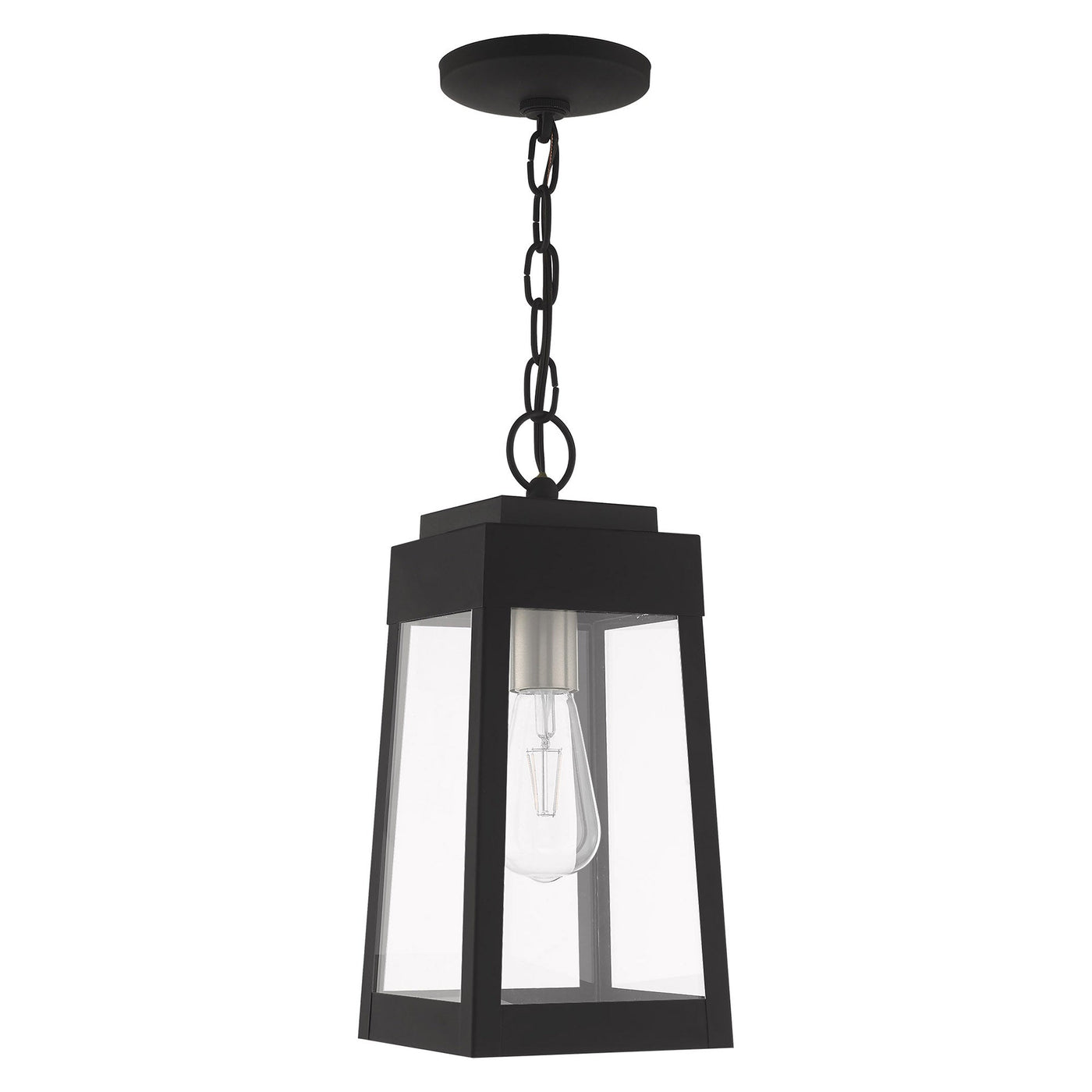 Antique Hardware 1 Light Black Outdoor Pendant Lantern Exterior