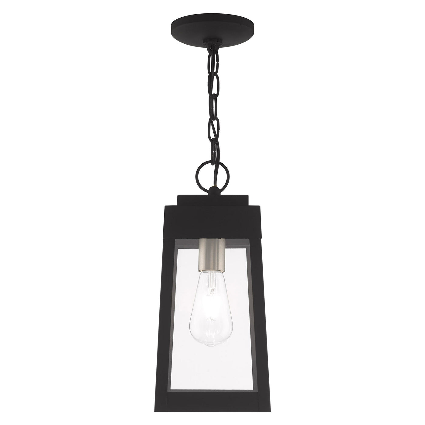 Antique Hardware 1 Light Black Outdoor Pendant Lantern Exterior