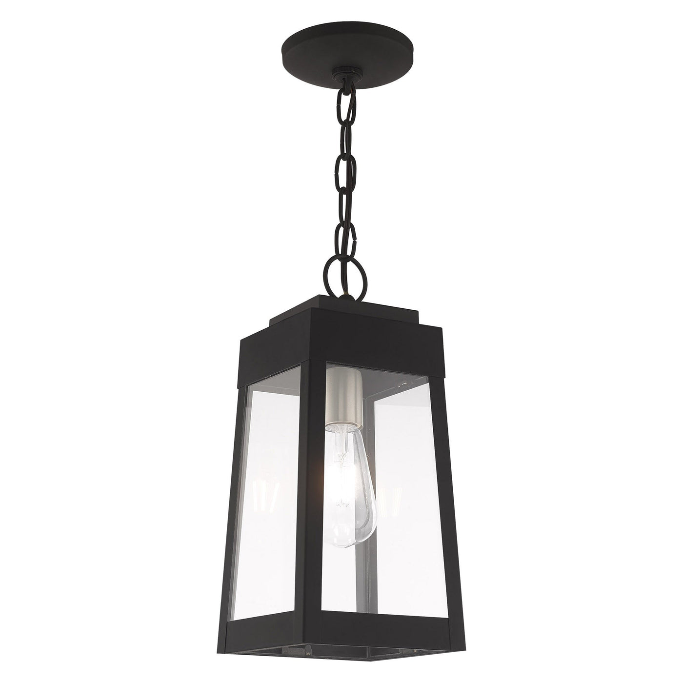 Antique Hardware 1 Light Black Outdoor Pendant Lantern Exterior