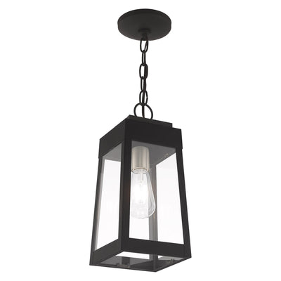 Antique Hardware 1 Light Black Outdoor Pendant Lantern Exterior