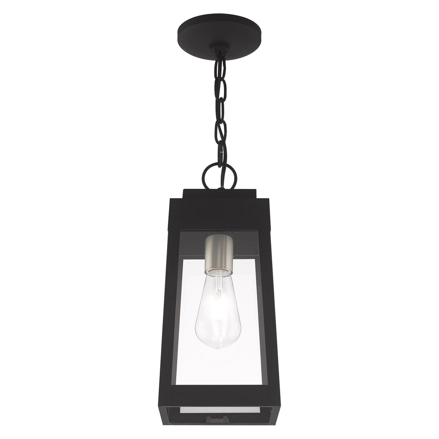 Antique Hardware 1 Light Black Outdoor Pendant Lantern Exterior