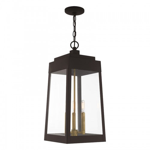 Antique Hardware 3 Light Bronze Outdoor Pendant Lantern Exterior