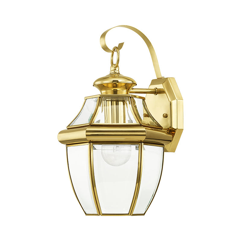 Antique Hardware 1 Light Polished Brass Outdoor Wall Lantern Exterior